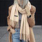 Crimson Cream Holiday Duo — red ivory two‑scarf gift set in a keepsake box 11