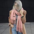 Powder Pink & Pine Cozy Gift Duo — pink + green two‑scarf gift set in a keepsake box 7 Powder Pink Pine Cozy Gift Duo — pink green two‑scarf gift set in a keepsake box 5