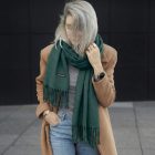 Powder Pink & Pine Cozy Gift Duo — pink + green two‑scarf gift set in a keepsake box 6 Powder Pink Pine Cozy Gift Duo — pink green two‑scarf gift set in a keepsake box 6